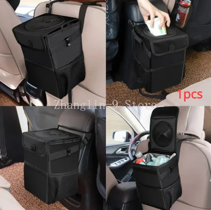 

Waterproof Car Trash Can Bin Auto Car Accessories Organizer Garbage Dump For Trash Can Cars Storage Pockets Closeable 1PC