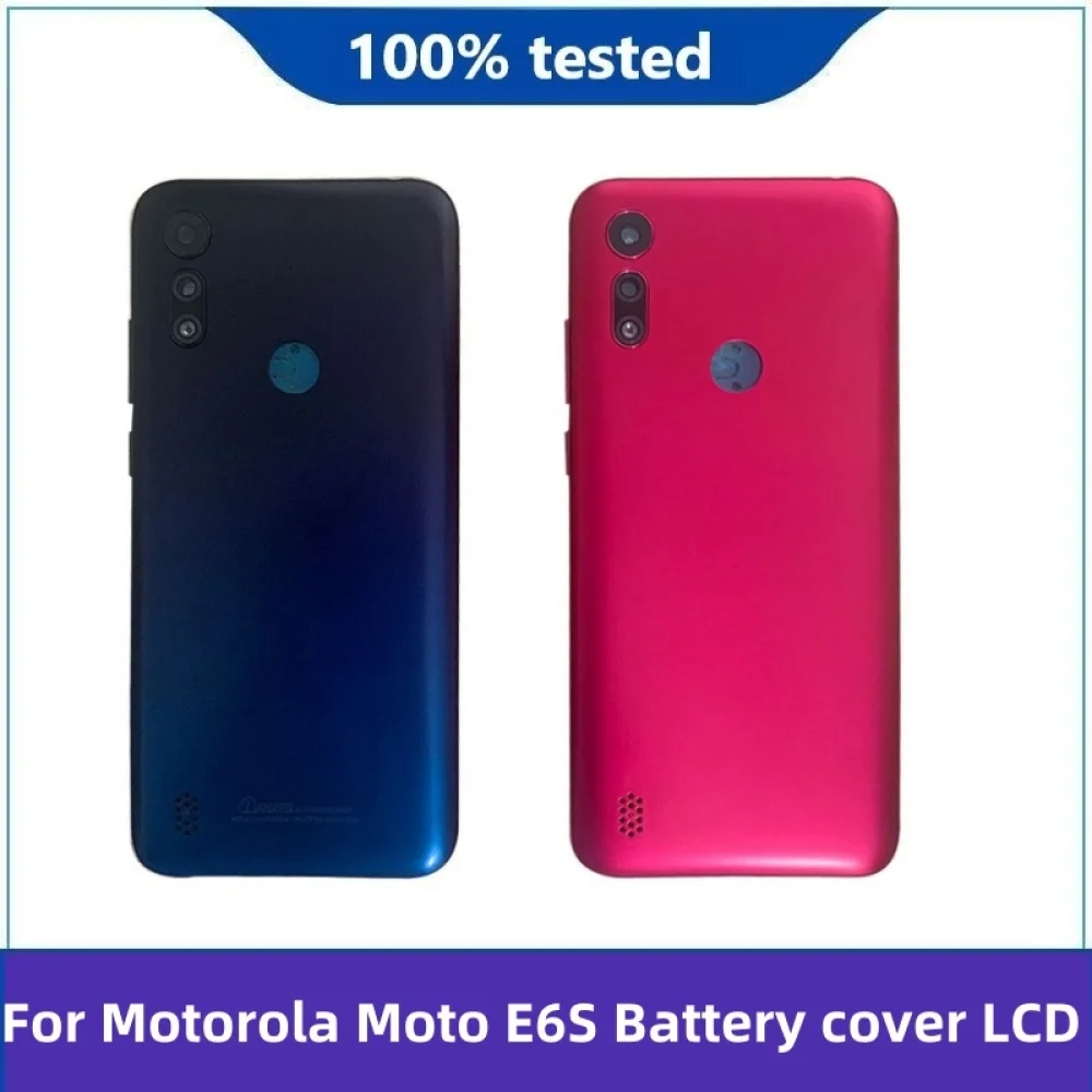 6,1 "nuevo para Motorola Moto E6S cubierta trasera para batería Panel trasero puerta funda carcasa piezas de reparación para Moto E6s 2020 carcasa trasera