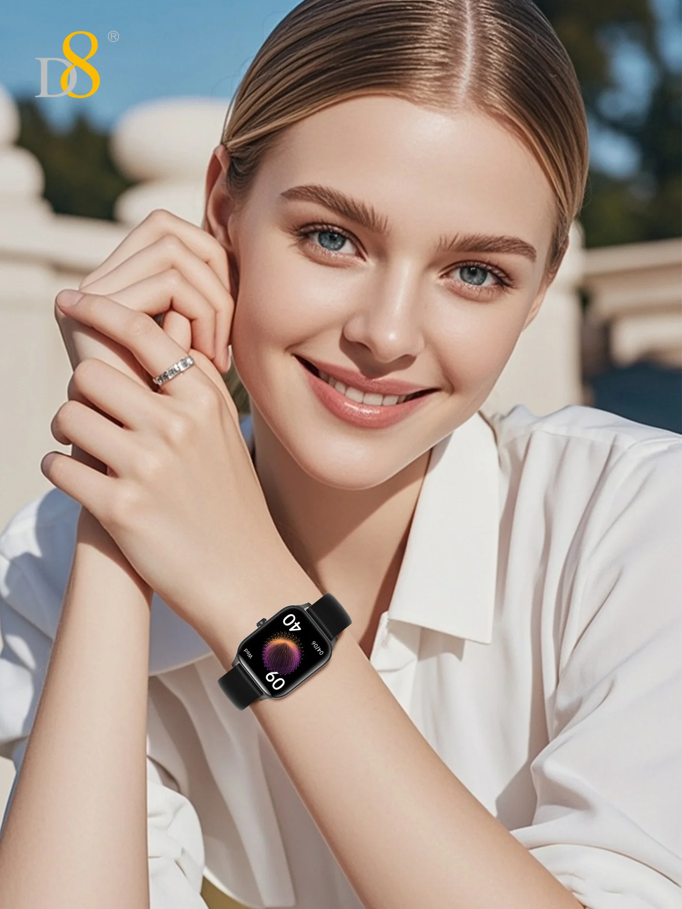 

Умные часы D8 для занятий спортом, совместимые с IPhone IOS и Android Voice Assistant, многофункциональные часы