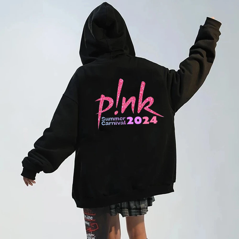 SUMMER CARNIVAL P!nk Music Singer Tour 2024 Hoodie Hot Jacket  Zip Up Hoodie Sweatshirts Y2K Coat Gift