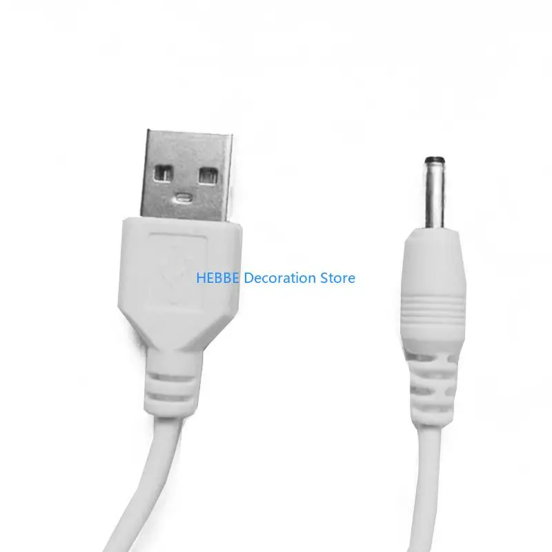 B0KC 50cm/1.97''L Barrel Cord USB to DC3.5mm Power Cable Durable