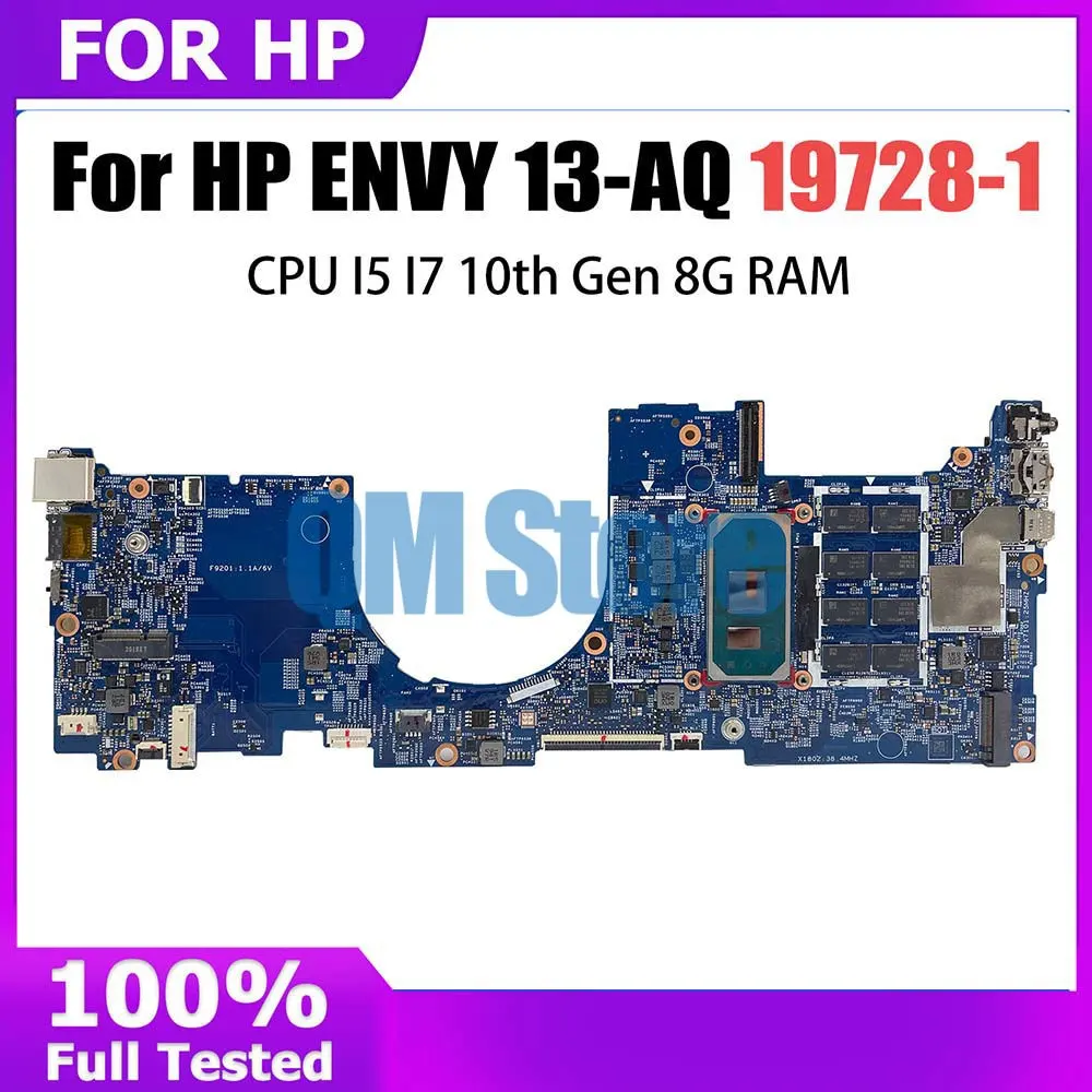 Computer Mainboard For HP ENVY 13-AQ L70927-001 L70927-601 Laptop Motherboard 19728-1 CPU I5 I7 10th 8G RAM DDR4 100% Test OK