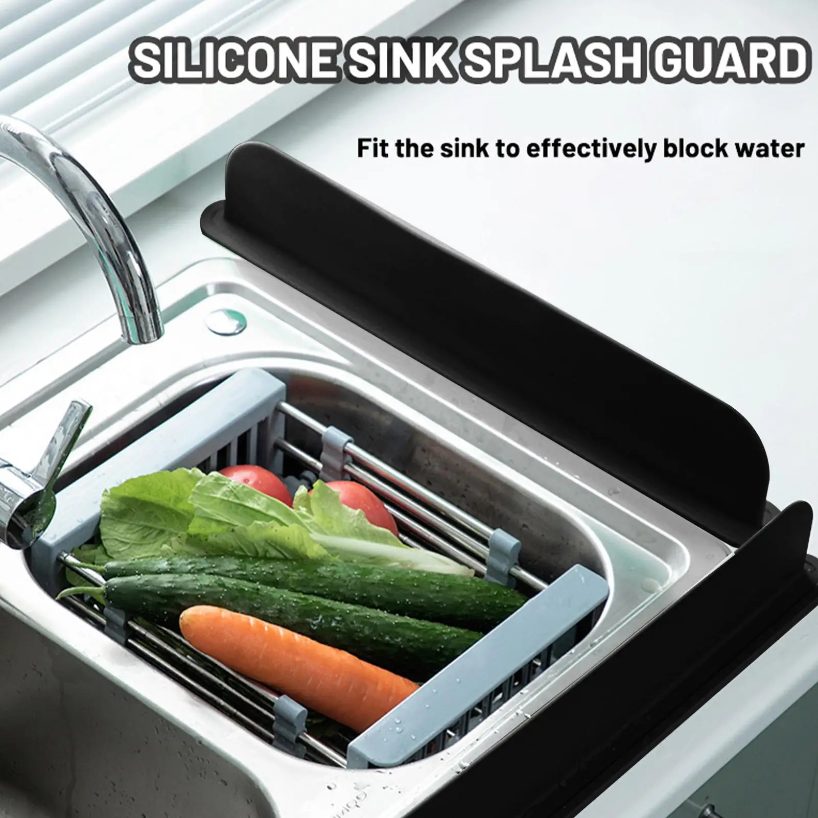 Sink Water Splash Guard Kitchen Faucet Splash Guard Washbasin Water Retaining Strip Kitchenware Water Barrier For Home Outdoor