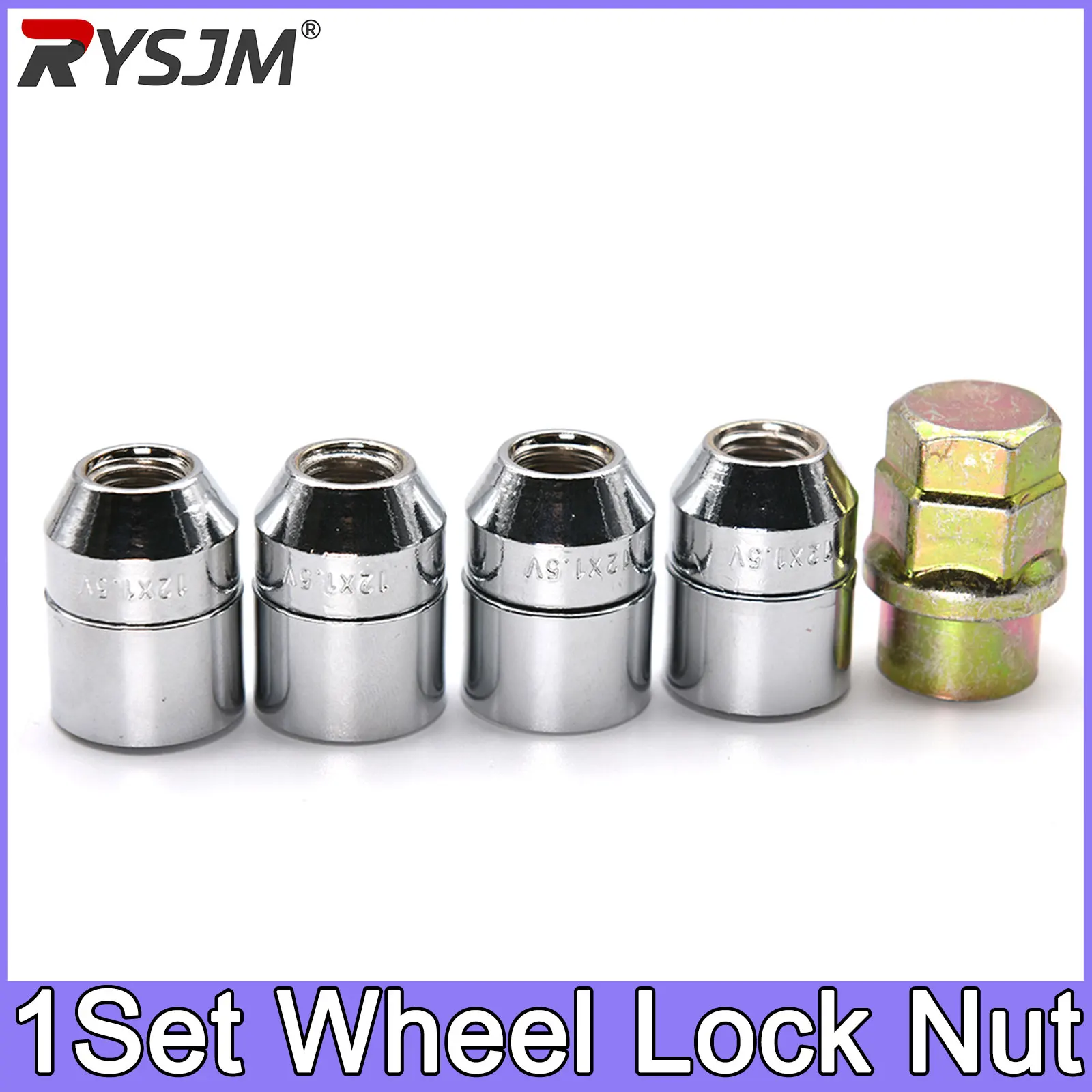 4pcs Wheel Nut Car Parts Wheel Lock Nut Anti Theft High Quality Locking Nut Car Auto Wheel Lock Lug Nuts with Sleeve M12x1.5
