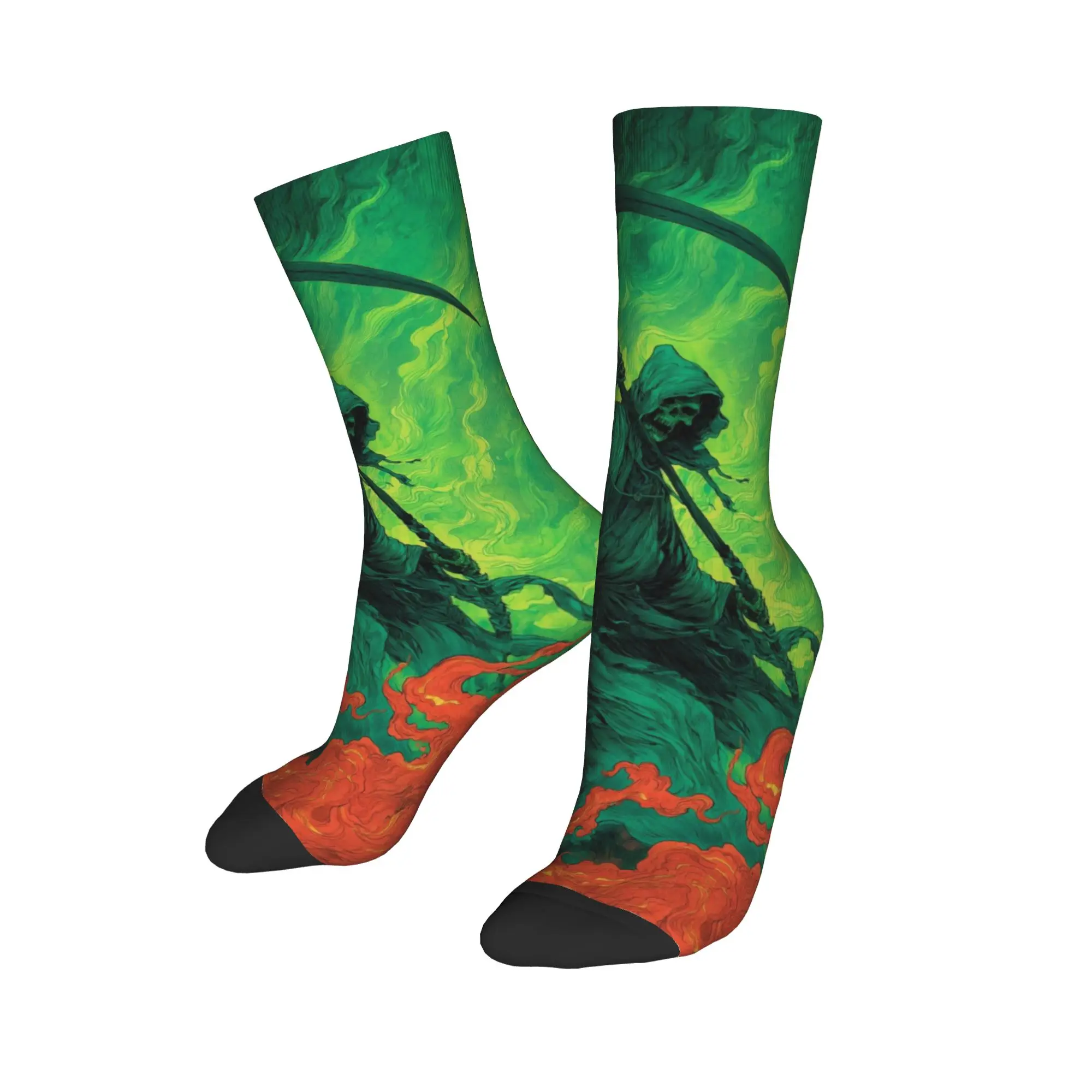 Retro Phantom Rider Socks  Printed Stockings Non Slip Men's Socks Comfortable Winter Casual Cycling Socks