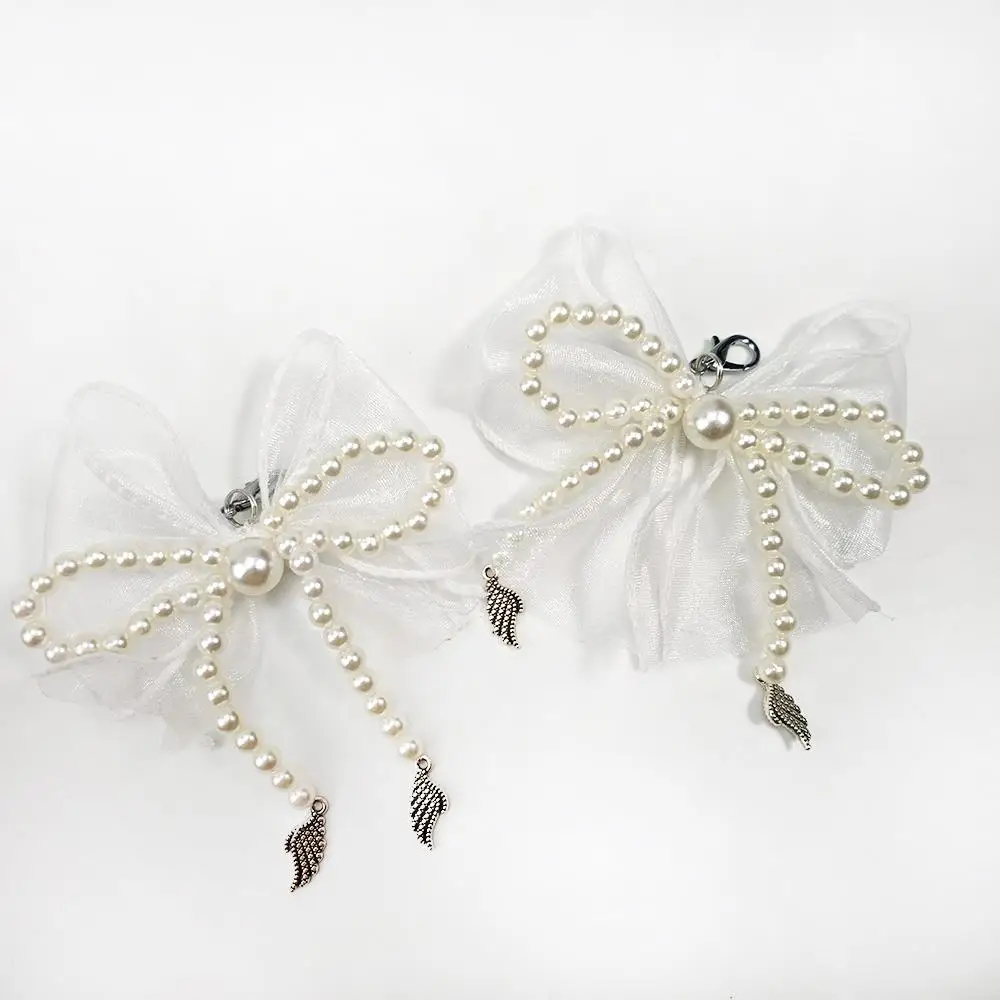 Pearl Lace Shoe Charms Bowknot Shoe Buckle Fashion Shoeslaces Decor Useful Accessories Chiffon Supplies Elegant Simple Clip