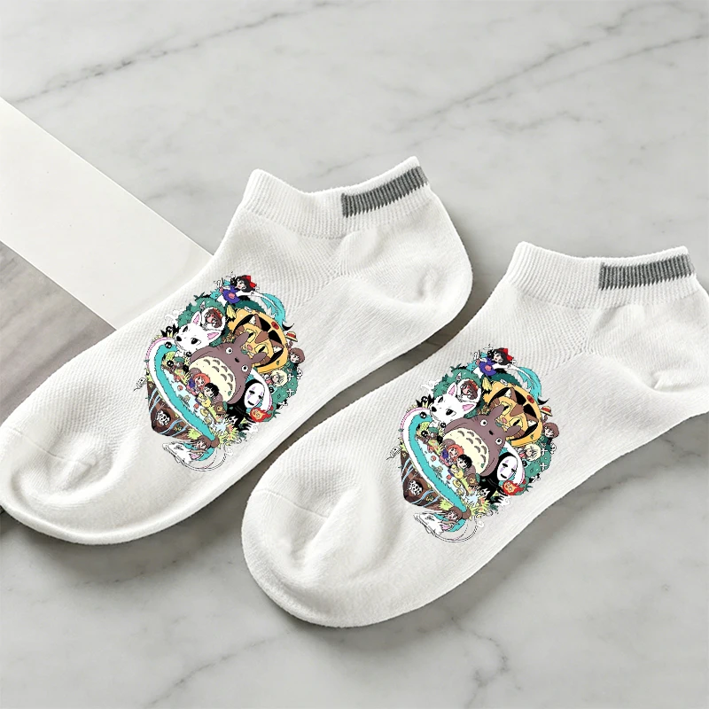 Totoro Woman Boat Sock Breathable Soft Cotton Socks Setfor Female Anime Cartoon Socks Spring Autumn Kawaii Sokken Birthday Gift view 2
