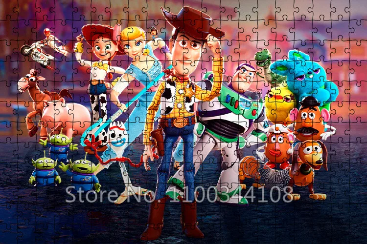 300/500/1000 Pieces Toy Story Puzzles Pixar Animation Disney Movie Jigsaw Puzzle Handmade Toys for Children's Decompression Game