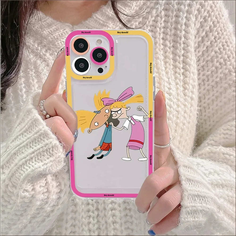 Hey Arnold Phone Case For IPhone 14 13 12 11 Pro Max Mini X Xs XR 6 7 8 Plus SE 2020 Transparent Case