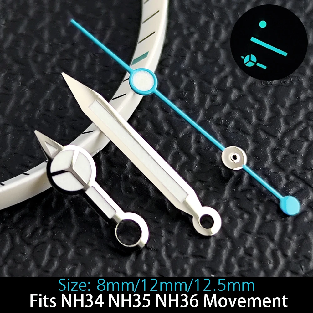 Uhrzeiger Grün/Blau Leuchtende Zeiger Passend für NH35/ETA2824/Miyota8285 Uhrwerke Zubehör Armbanduhrenteile für Herren NH35 Zeiger – Detail 4