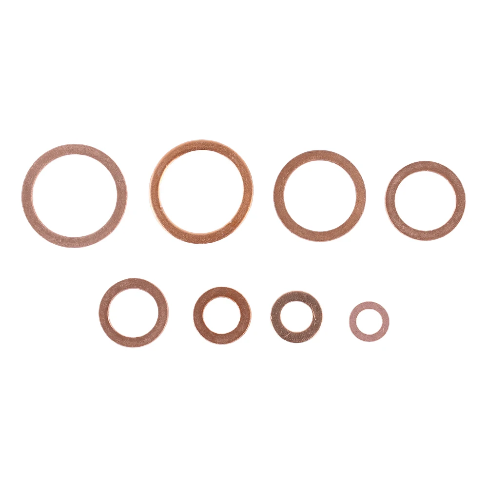 Seal Assortment Kit Copper Washers 100Pcs/set 130x68x22mm Copper Flat Ring M4/M5/M6/M8/M10/M12/M14 High Quality