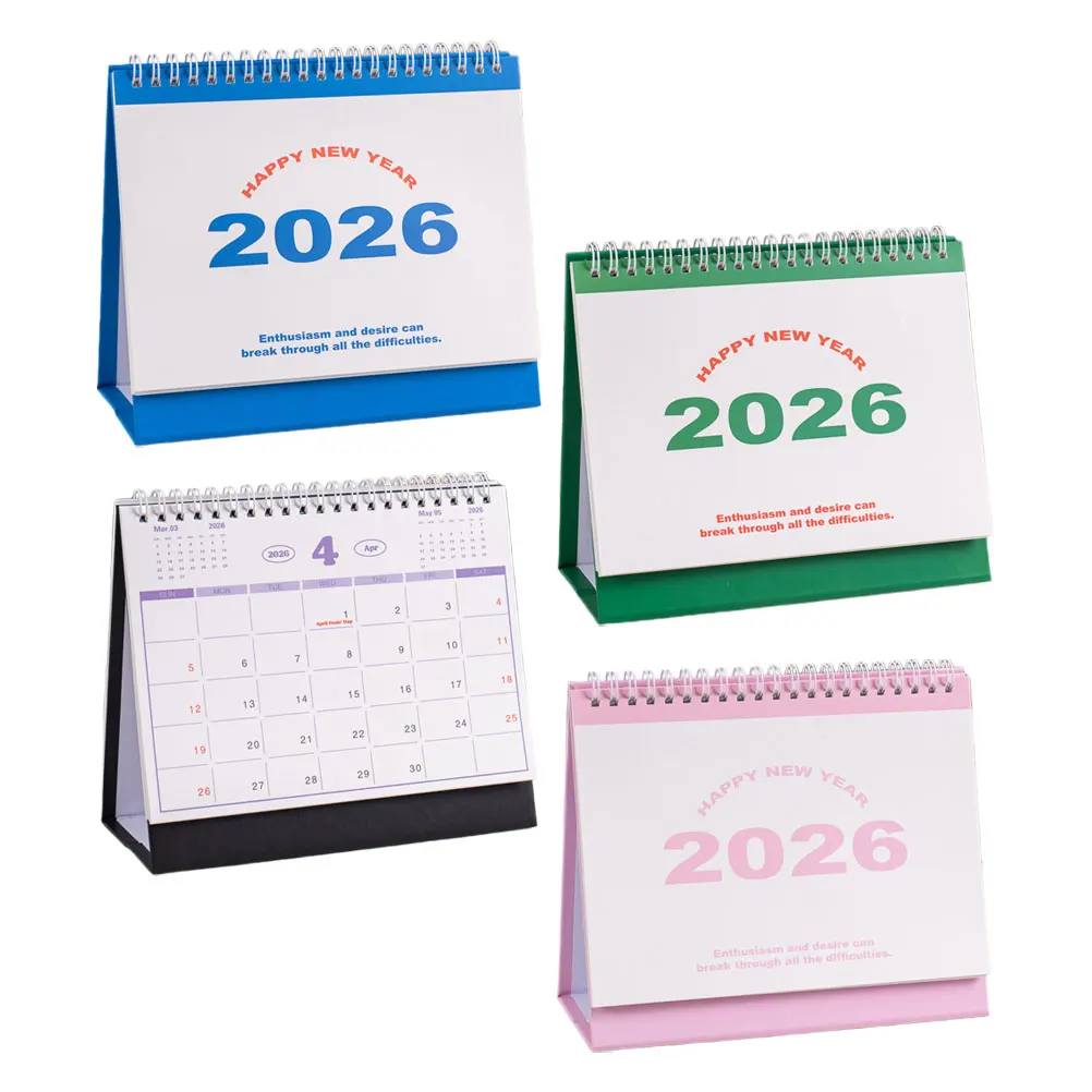 

4 шт. настольный календарь на 2026 креативный стоячий флип-настольный календарь на год элегантный английский дизайн домашний офис 2026 настольный календарь