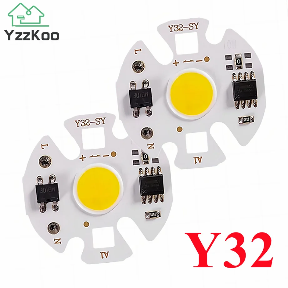 YzzKoo Y32 COB LED Chip Lamp Matrix AC 220V 3W 5W 7W 9W 12W For Floodlight Spotlight No Need Drive Projector Light Bulb Beads