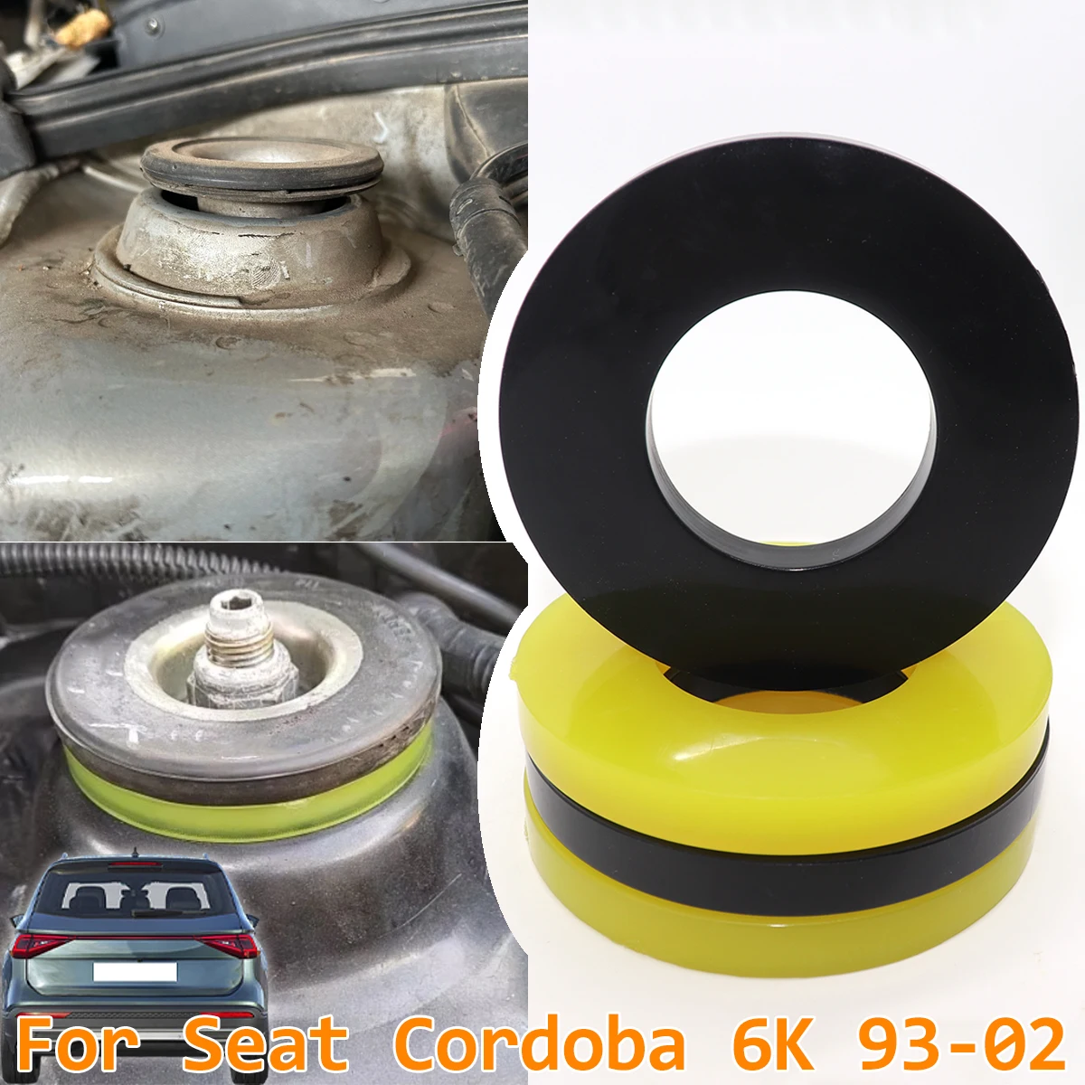 

4pcs Car Shock Absorber Ring Buffer Shock Front Strut Tower Top Suspension Rubber Pad For Seat Cordoba 6K 1993 1994 1995-2002