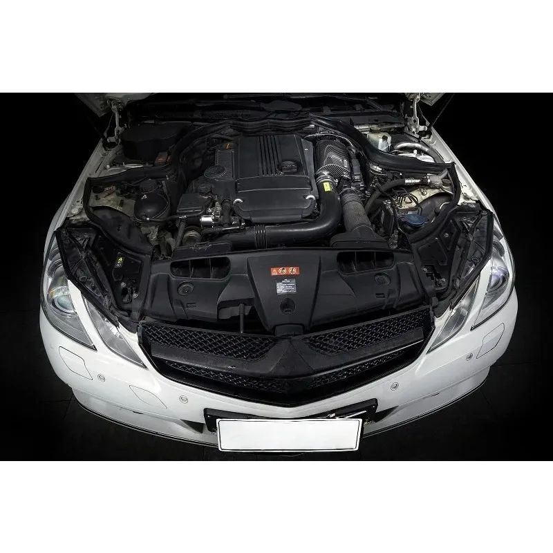 10-13 مجموعات مدخل هواء الكربون الجاف الحقيقي لمرسيدس بنز W212 E200 E260 CGI 1.8T GTR نظام السحب البارد المنوع