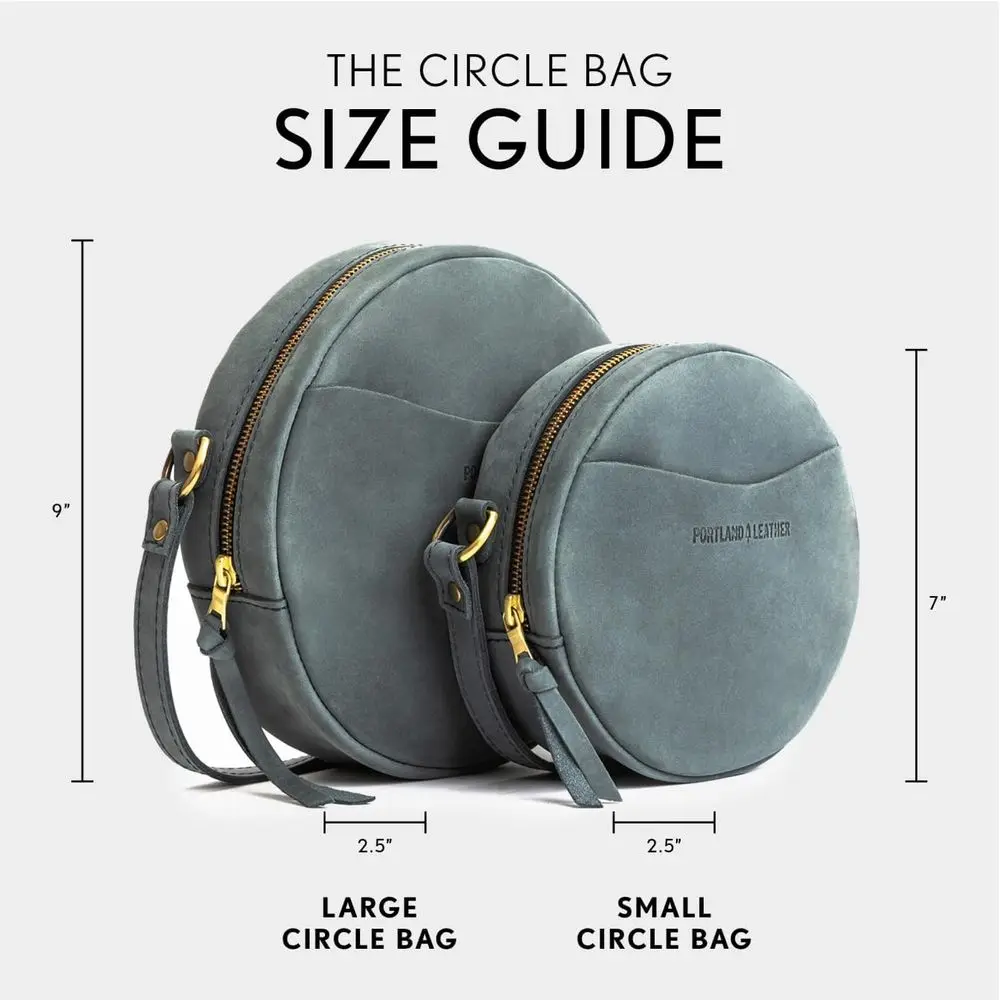 حقيبة كروس نسائية مصنوعة يدويًا - جلد محبب بالكامل، تصميم دائري عالي الجودة