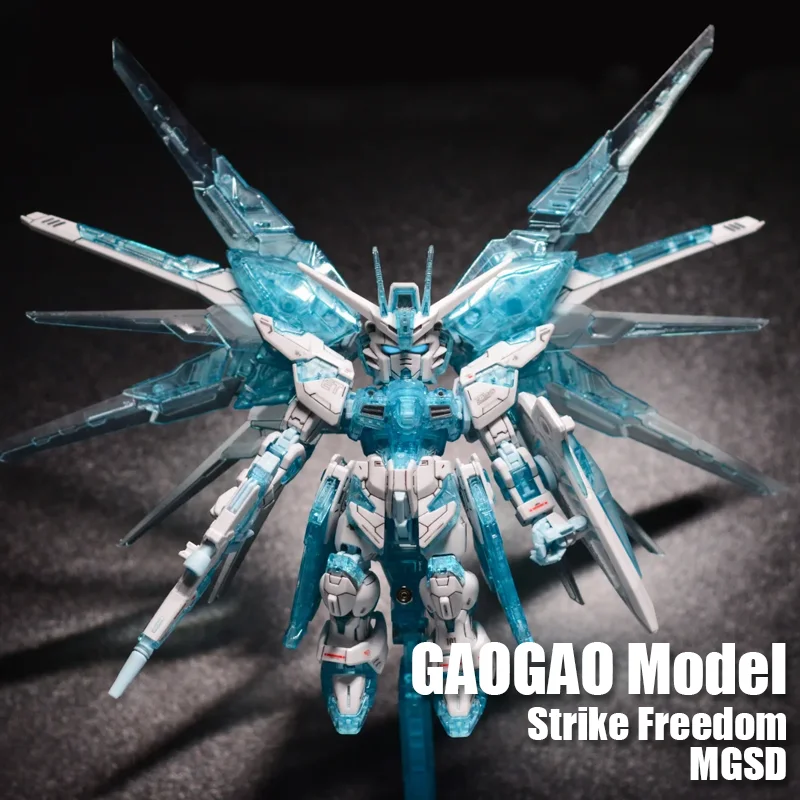 재고 있음 GAOGAO Strike Freedom 아이스 블루 컬러 MGSD 조립 모델 키트 액션 피규어 장난감 투명 버전 로봇 모델 메카