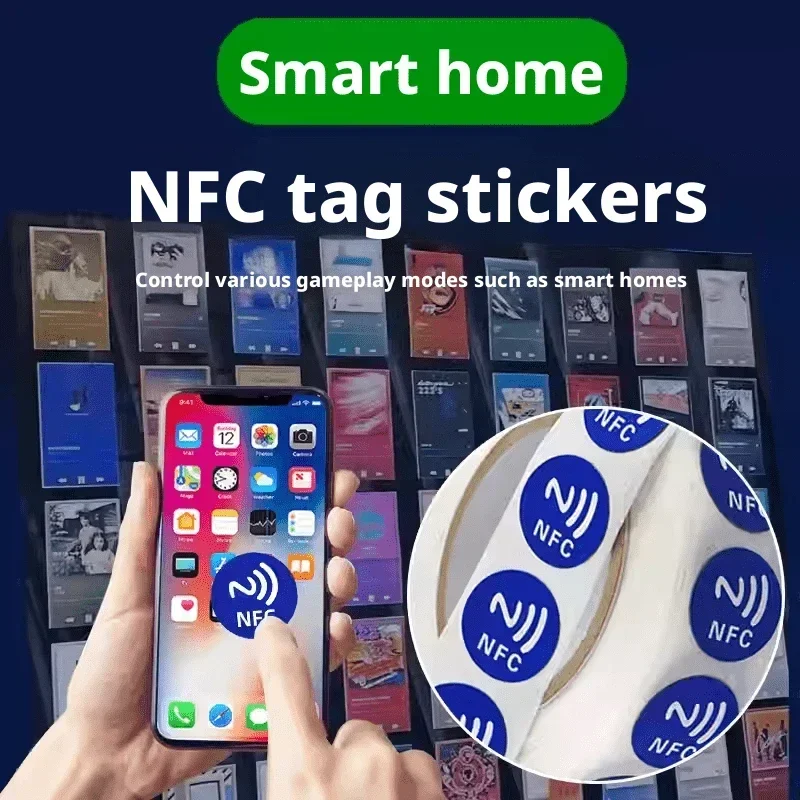 10/100PCS NTAG215 Blank NFC Tag Sticker 13.56MHz ISO14443A Rewritable 504 Bytes Self-Adhesive RFID Label For Smart NFC Phones