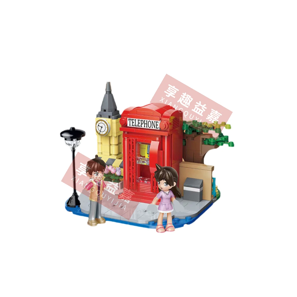 Anime Detective Conan Conan Edogawa Cherry blossom House shop building block assembled model Toys for children Gifts