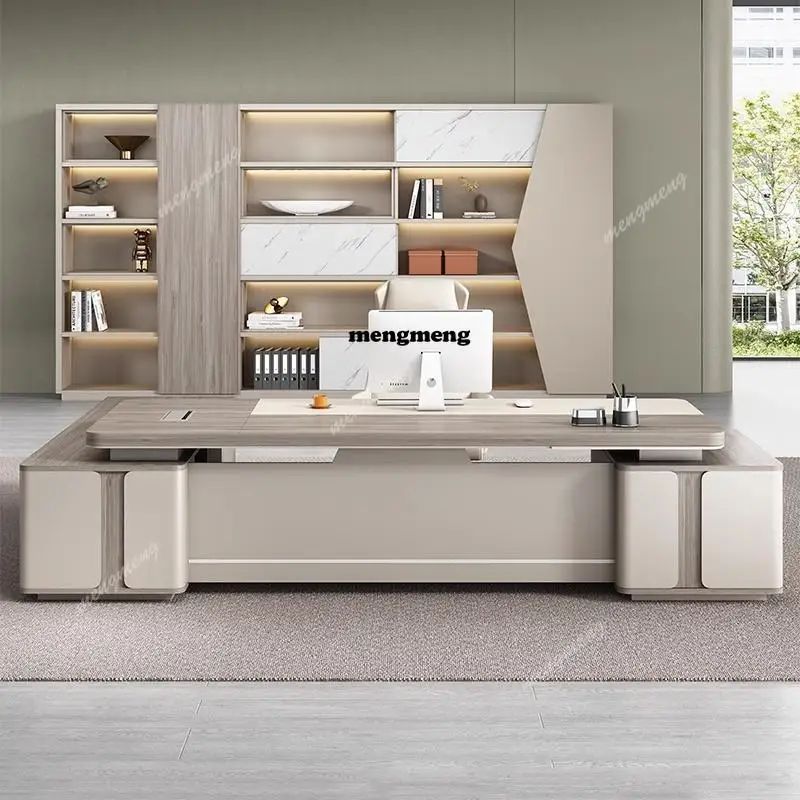 Manager Drawers Executive Office Desk White Modern Large Cheap Computer Desk Study Adjustable Bureau Tafel Work Station Table
