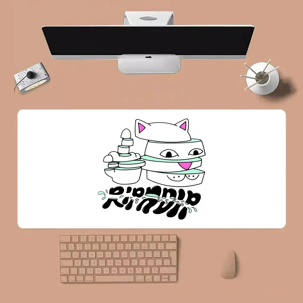 Cute Middle Finger Cat R-RIPNDIP Mouse Pad Non-slip Lockedge Office Student Gaming Thickened Large Writing Pad Cushion