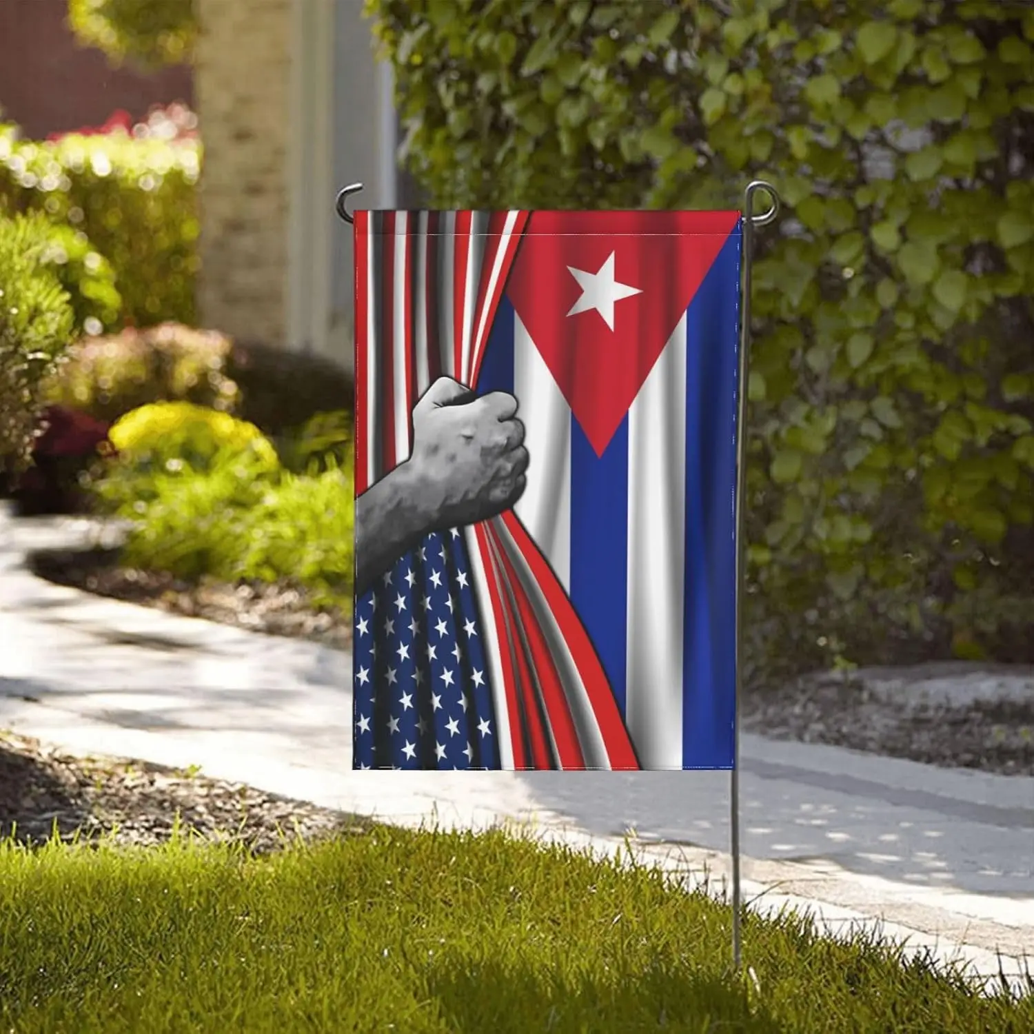 Cuba Cuban American Usa America Friendship Garden Flag 12x18 Double Sided Printed 100d Polyester Lightweight Outdoor Welcome LLG