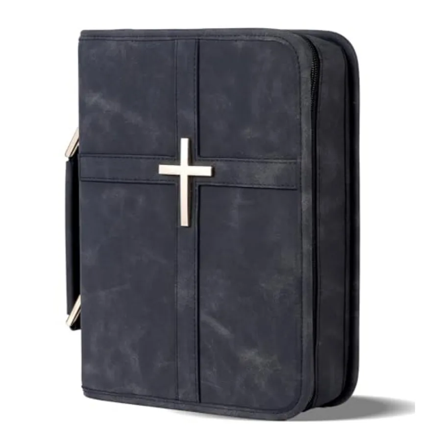 

Vegan Leather Bible Cover Case Bible Bag with Phone Pocket Bible Case for Men Women Christian Gift Box Packaging