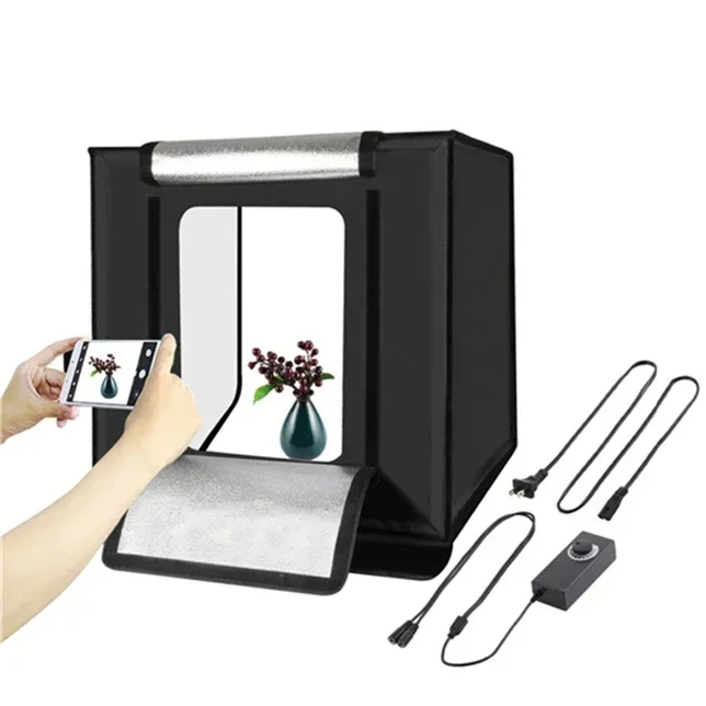 PULUZ 80cm Photo Studio Light Box,80W CIR95 Photography Lightbox Kit,Photo Softbox Studio Shooting Tent Box Kit 3 Color