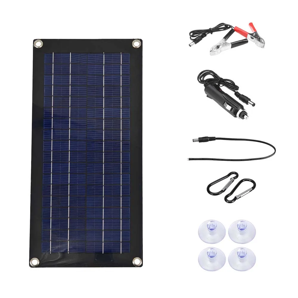 10w poly kristalline halb flexible Solarmodule 30a Controller Camping Power Bank Ladegerät für Marine RV Cabin Van Auto Telefon