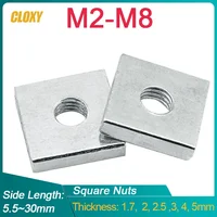 5 ~ 50 Uds M2 M3 M4 M5 M6 M8 tuercas cuadradas finas de acero al carbono galvanizadas bloque deslizante para accesorio de perfil de aluminio DIN562
