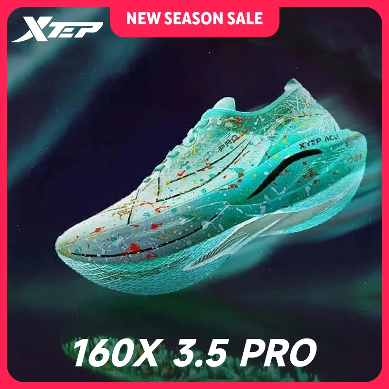 Xtep 160X 3.5 pro tênis de corrida profissional maratona PB placa de carbono esporte sapato amortecimento tênis de choque 976419110084