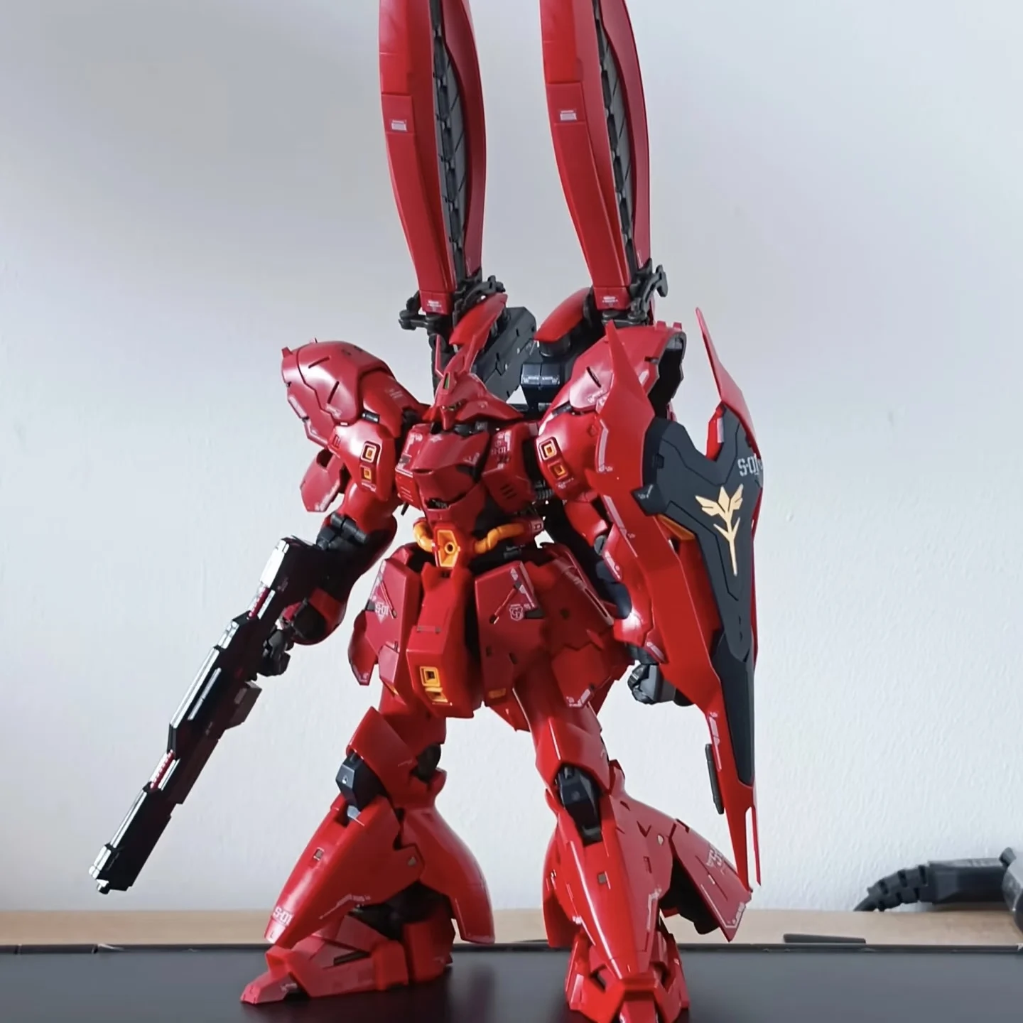 نجمة نموذج RG 1/144 Msn-04FF Sazabi Side-F Ver الجمعية أطقم منمذجة مزدوجة القرن قمع البلاستيك روبوت عمل نموذج لجسم اللعب #2
