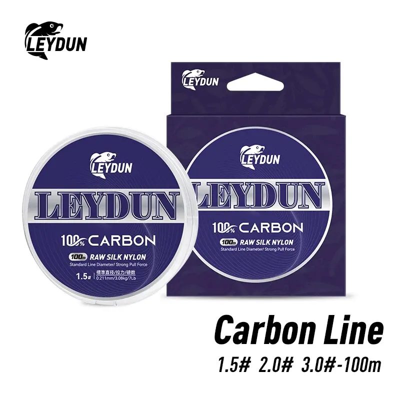 Leydun 100% Carbon Angels chnüre 100m Kohle faser Leader Fly Angelschnur Super Soft Line Mono filament Sinking Line Sea Pesca