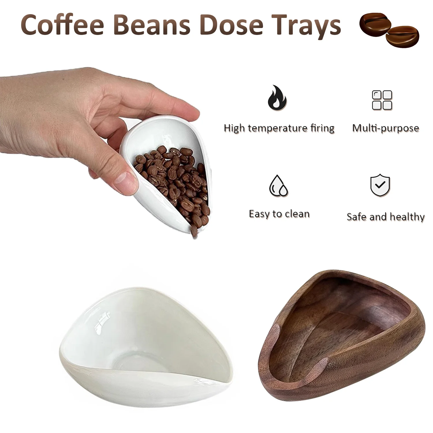 Coffee Beans Dose Trays Ceramic Weighing Bean Dish Measuring Tray  Espresso Coffee Accessories Weighing Tool for Home Kitchen