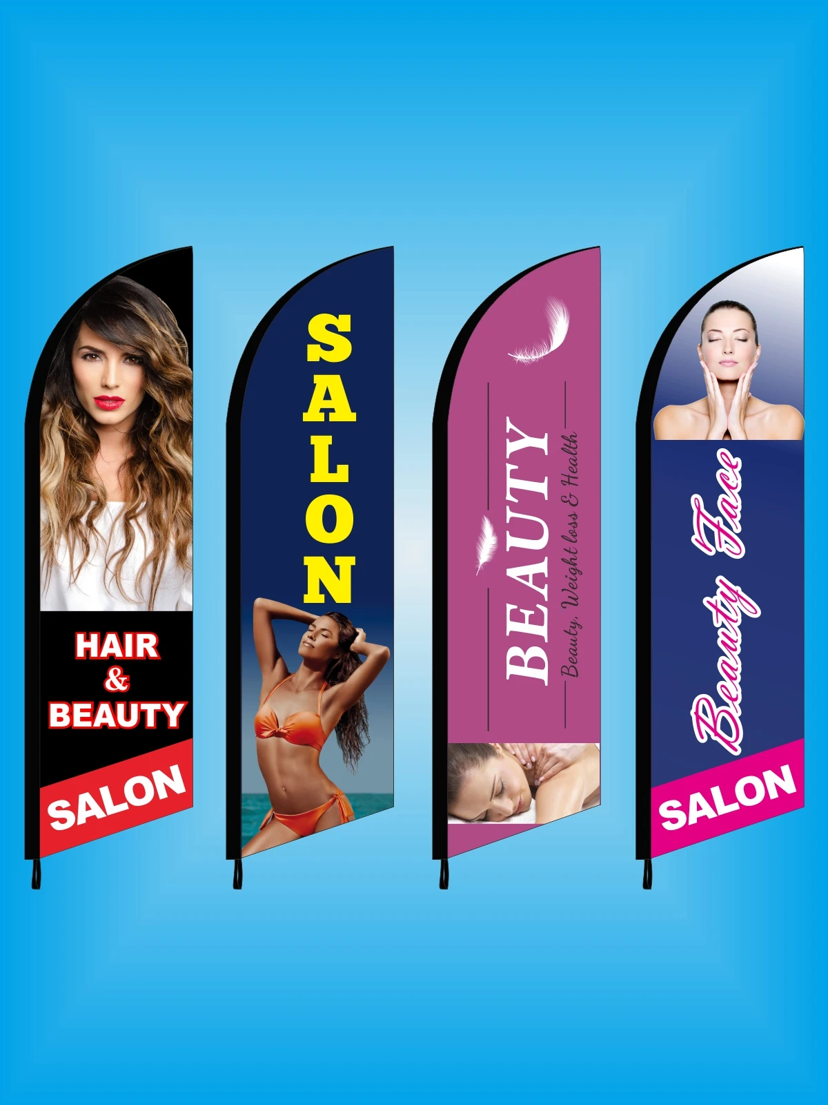 Barber Shop Feather Flag Hair Beauty Face Beach Banner Hairdressing Salon Health Spa Nail Massage Haircut Fitness, Flag Only