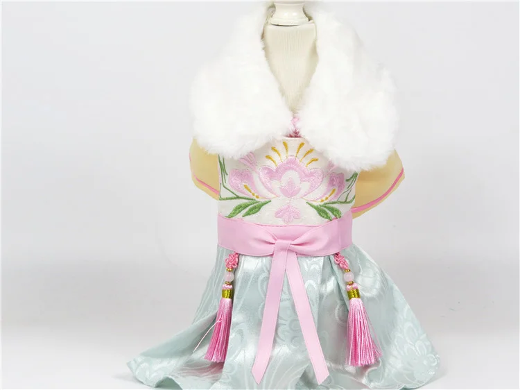 Vestido hanfu tang para animais de estimação, saia antiga ru para cães e gatos, vestido princesa, primavera, verão, outono, inverno, novo, 2023