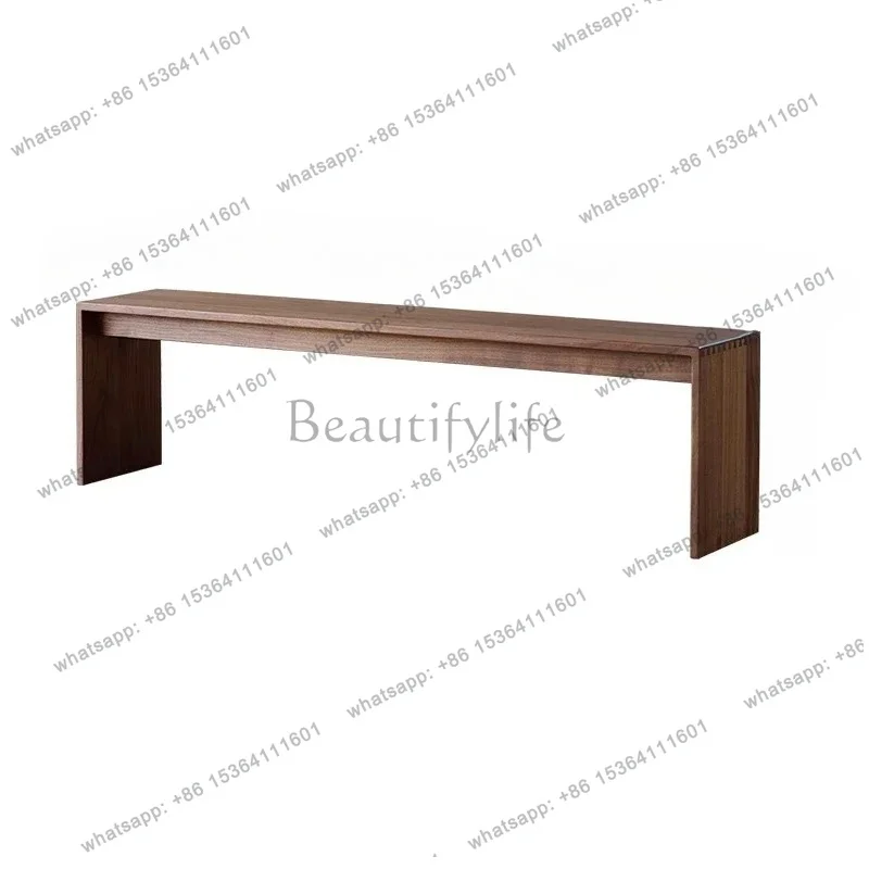 YJ North American black walnut bench solid wood dining table shoe changing stool household raw wood stool comfortable and durabl