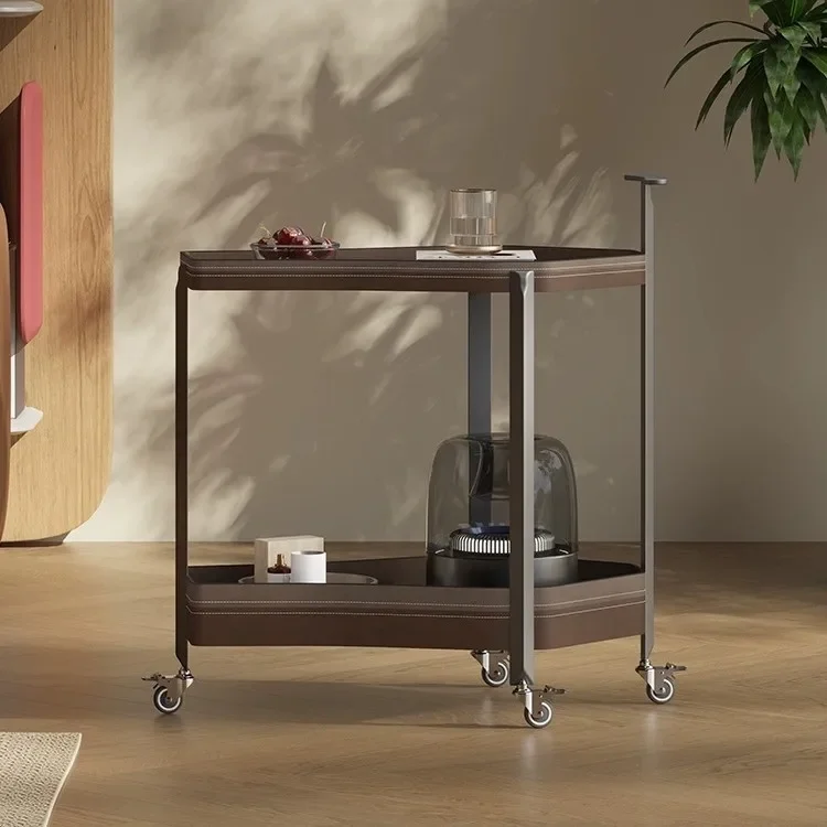 Carro lateral extraíble retro francés, estante lateral para sofá extraíble de alta gama, ligero para dormitorio