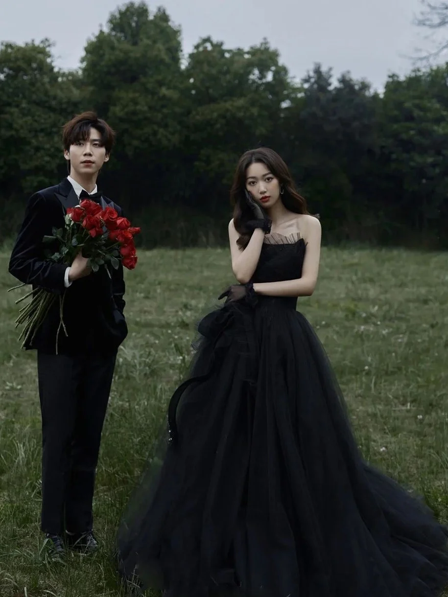 

Bla Wedding Dr Photoaphy Studio Couples Travel oot Light Tulle Gown Bridal Dr Ele Lace Skirt for Women