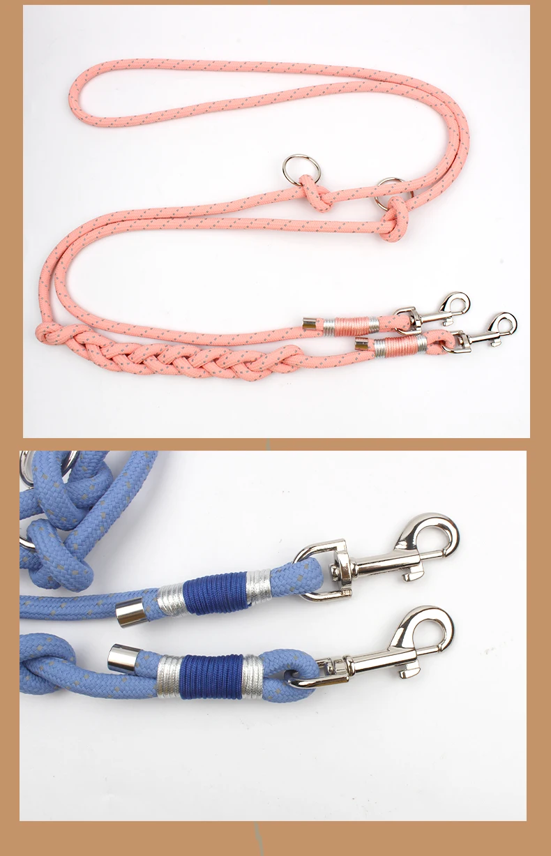 Haustier-Hundeleinen, verstellbar, freie Hände, Seil, für den Außenbereich, reflektierendes Nylon, zum Gehen, für Hunde, Laufen, Reisen, für kleine und mittelgroße Hunde – Detail 8
