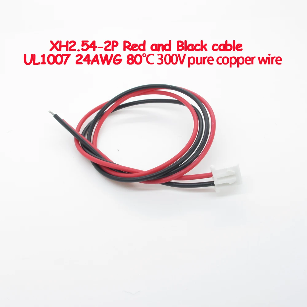 Câble de pilote led en cuivre pur, XH2.54-2P VH3.96-2P 30CM 24awg 18awg UL1007, câble rouge et noir, fil polarité, personnalisation