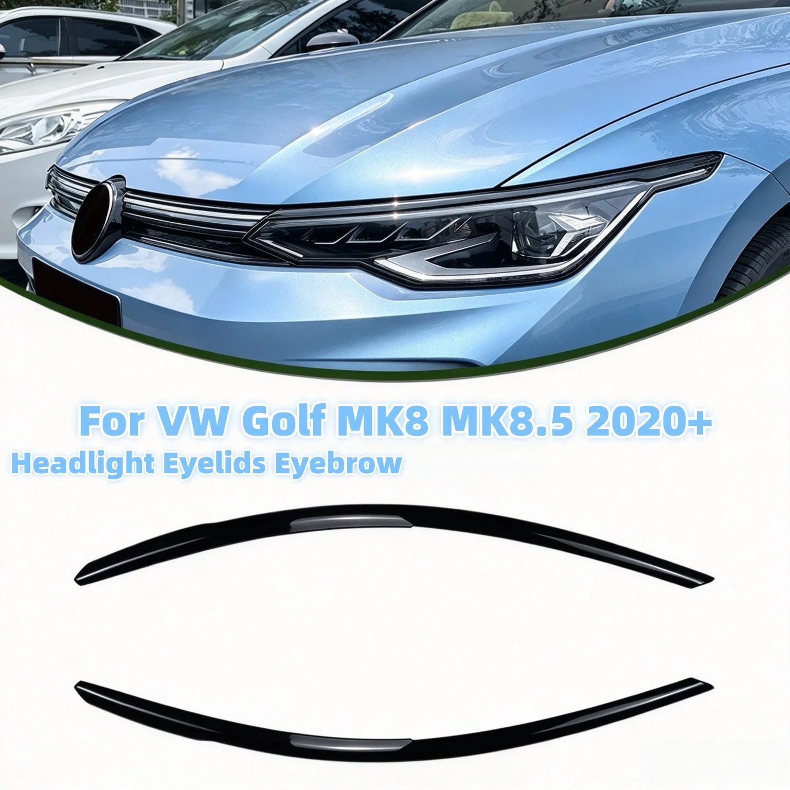 Car Headlight Eyebrow Head Lamp For VW Golf MK8 MK8.5 2020+ Eyebrow Eyelid Trim Stickers Body Kits Tuning Auto Accessories