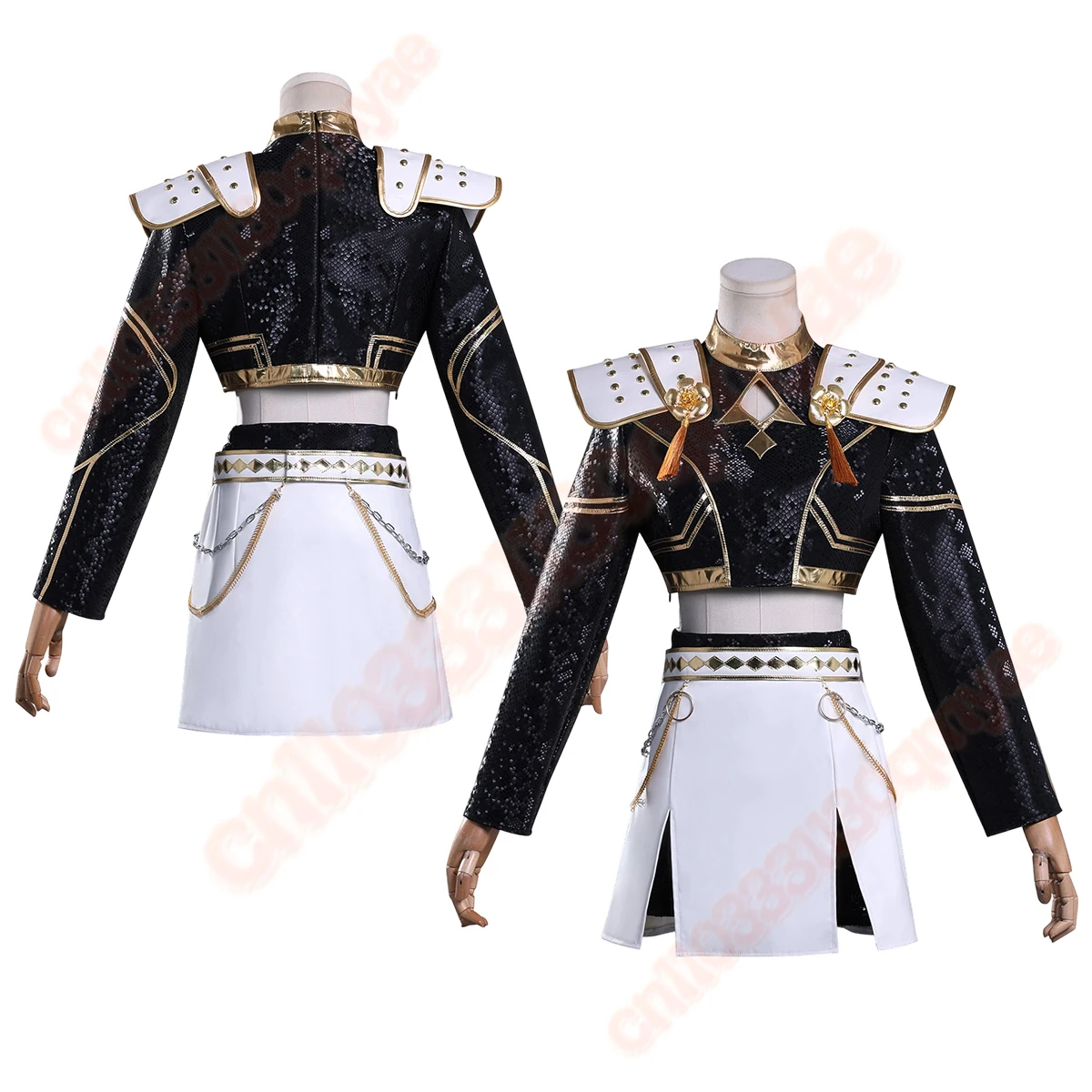 Crianças kpop caçadores de demônios anime rumi zoey mira cosplay traje jaqueta saia preto desempenho palco uniforme dia das bruxas natal