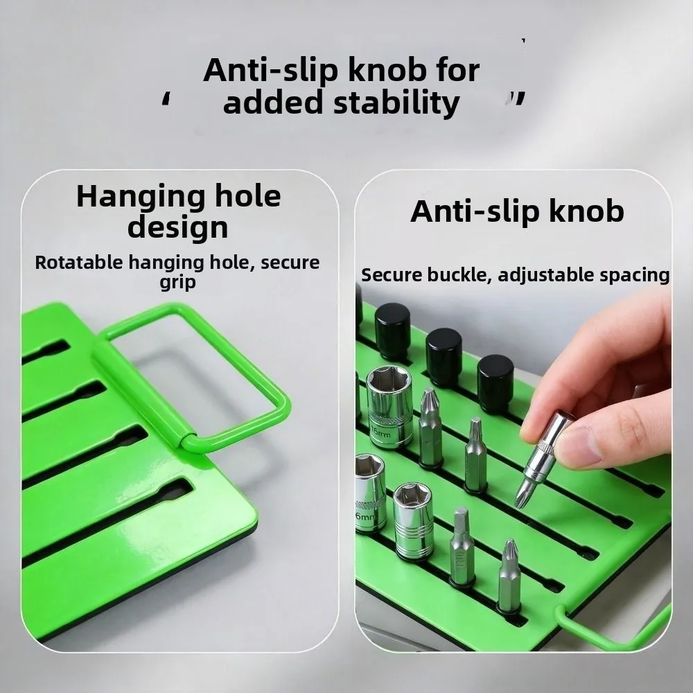 Strong Detachable Magnetic Holder With Sturdy Metal Construction with Adjustable Drive Studs Organizer Clip Rail Holder