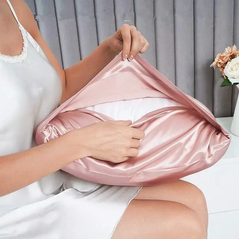 Luxury Satin-Like Pillowcase 2-PC Set (51x76cm) | Ultra-Smooth Polyester Fabric, Hair & Skin Friendly, Hypoallergenic,