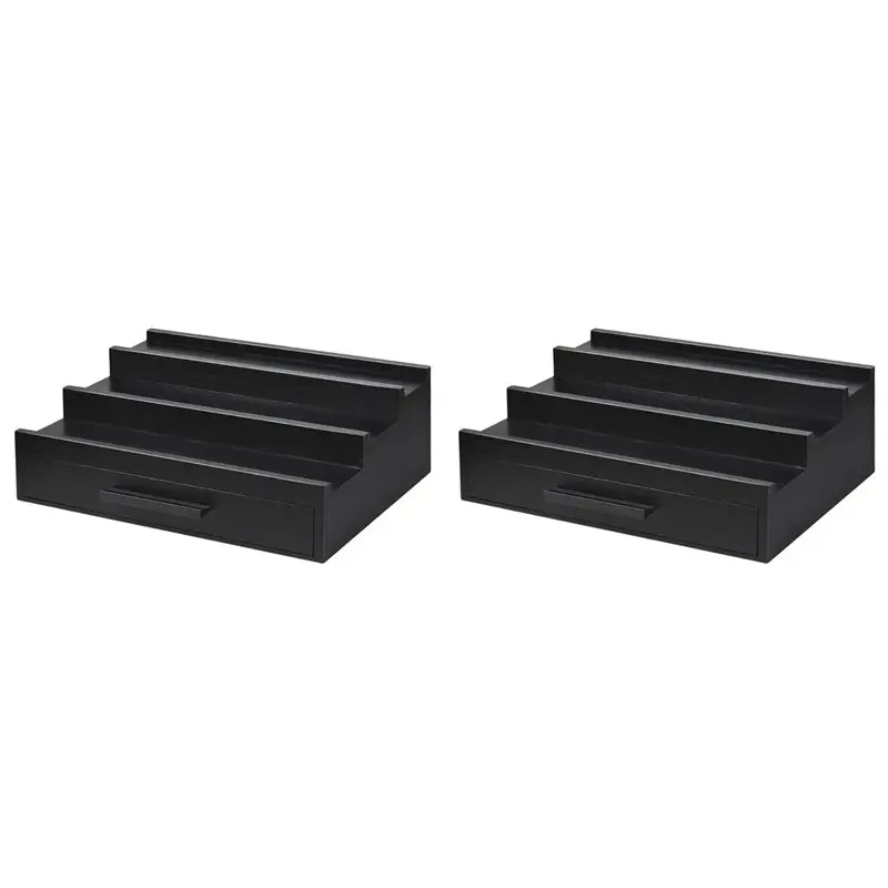 

ABYP 2X Perfume Tray Fragrance Rack Three-Layer Perfume Holder Fragrance Display Black Perfume Organizer With Drawers