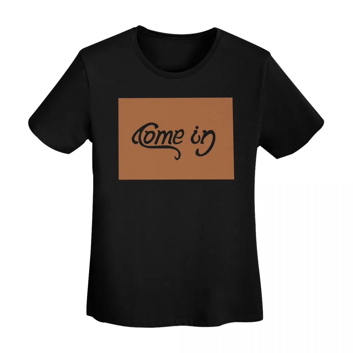 Camiseta Come In Go Away, camisetas de manga corta para mujer, ropa de calle con cuello redondo, camisetas de algodón para verano, ropa de calle