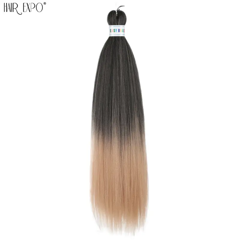 26Inch Easy Braids Hair Synthetic Colourful Pre Stretched Braiding Hair Extensions Jumbo Braids Ombre Yaki Long Straight Hair - Image 33