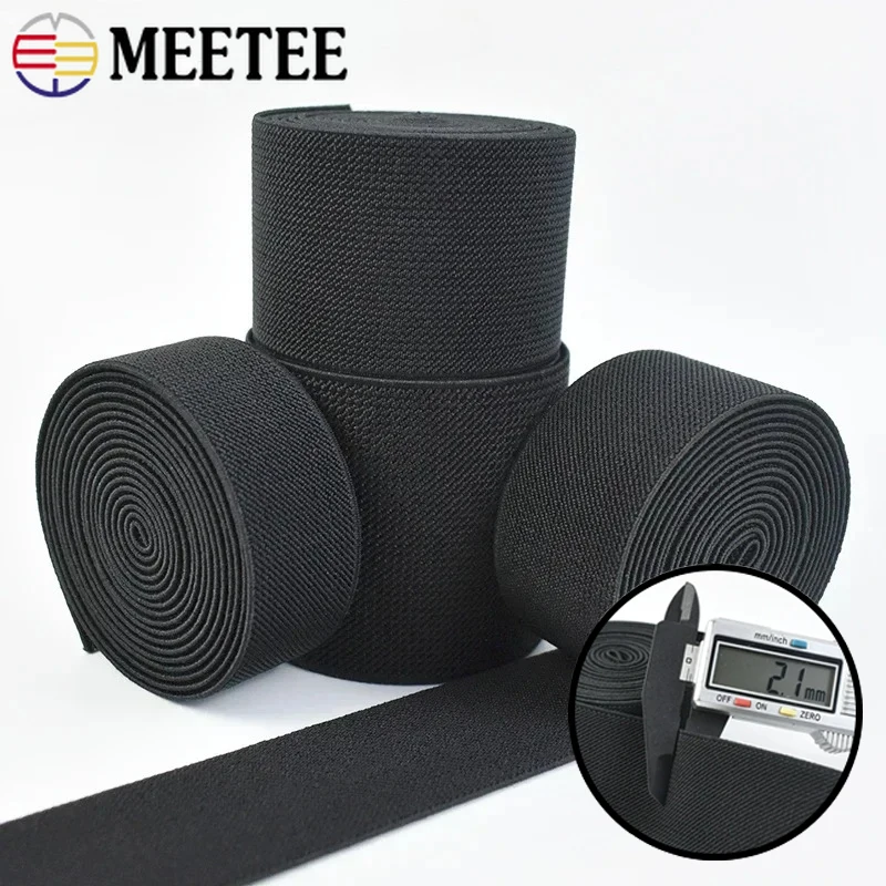 

1-5Meters 20-70mm Black Nylon Elastic Band Skirt Waistband Rubber Bands Pants Jeans Belt Decor Stretch Tape Sewing Accessories
