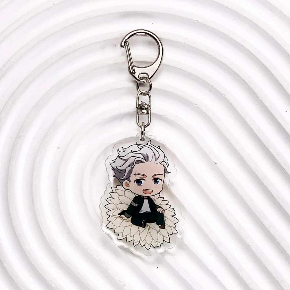 5Pcs Anime Wind Breaker Acrylic Car Keychain Bag Charms Accessories Cute Backpack Key Holder Funny Keyring Fans Friends Gifts